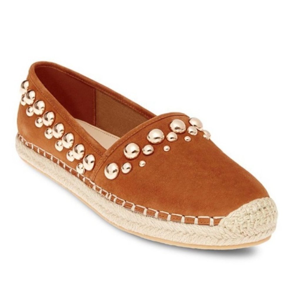 Brian Atwood Eli Tobacco Brown Suede Studded Shoes